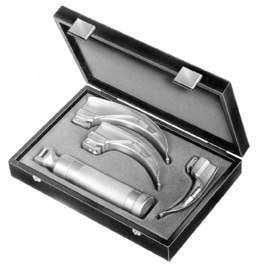 Ларингоскоп Макінтош, набір з 3-х клинків зігнутих №00, 0, 1 та рукоятка, в футлярі Bio Tules Impex BTS-2-108-00.1